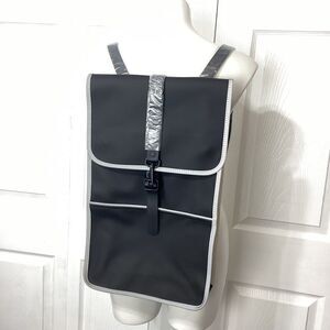 Rains Brand Black Reflective Waterproof Backpack Bag New